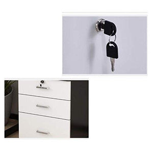 ShiSyan Mobile File Cabinet with Anti-theft Lock, White - Fully Assembled, Large Capacity