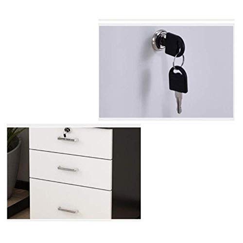 ShiSyan Mobile File Cabinet with Anti-theft Lock, White - Fully Assembled, Large Capacity