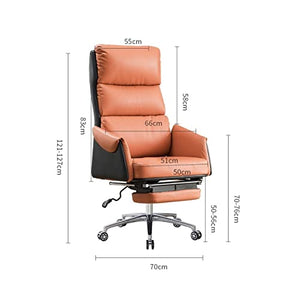 YIORYO Ergonomic Leather Executive Office Chair, High Back Boss Chair (Gray/Beige)