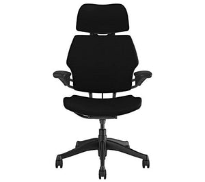 Humanscale Freedom Office Chair with Headrest - Ergonomic Work Chair - Graphite Frame - Black Fourtis Fabric