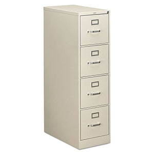 HON 310 Series Four-Drawer Full-Suspension File Cabinet, Letter Size, Light Gray