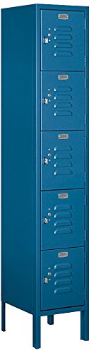 Salsbury Industries 65152BL-U Five Tier Box Style 12-Inch Wide 5-Feet High 12-Inch Deep Unassembled Standard Metal Locker, Blue