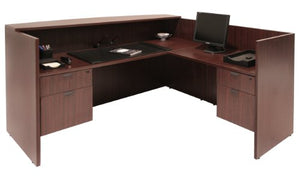 Regency LRDRT2BF-MH Pedestal Reception Desk Legacy Double Box File, 71", Mahogany