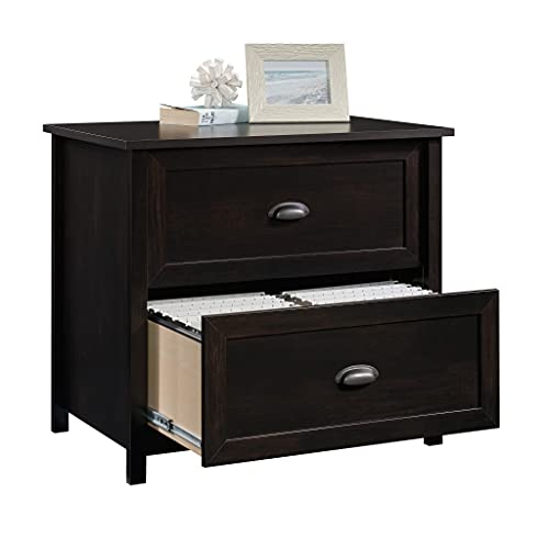 Sauder County Line Lateral File Cabinet, Estate Black Finish, L: 33.39" x W: 21.97" x H: 30.04