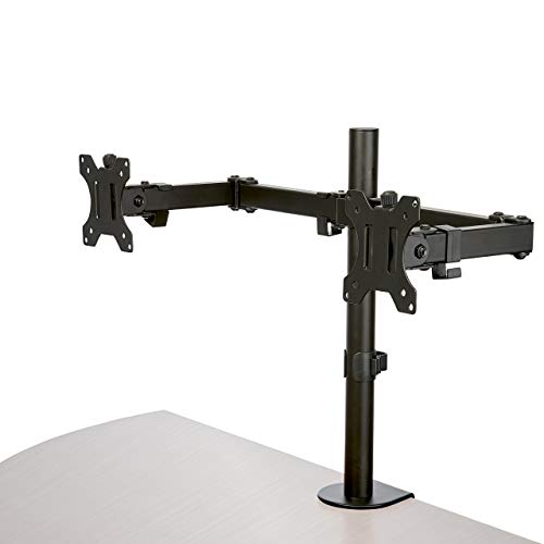 StarTech.com Desk Mount Dual Monitor Arm - Desk Clamp/Grommet VESA Monitor Mount for up to 32 inch Displays - Ergonomic Articulating Monitor Arm - Height Adjustable/Tilt/Swivel/Rotating (ARMDUAL2)
