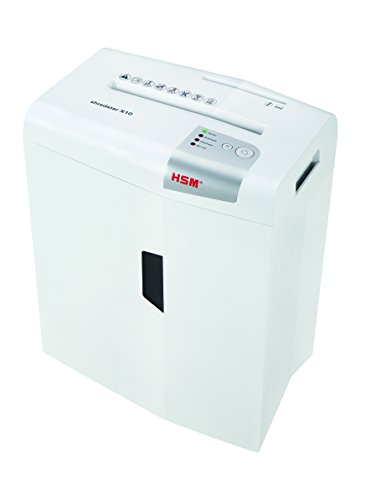 HSM X10 Shredstar 10-Sheet, Cross-Cut, 5.3 gal Capacity Paper Shredder with Separate CD Slot, White