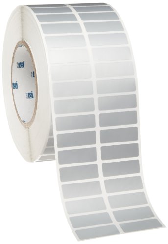 Brady THT-37-434-10 1.5" Width x 0.5" Height, B-434 Metallized Polyester, Gloss Finish Silver Thermal Transfer Printable Label (10000 per Roll)
