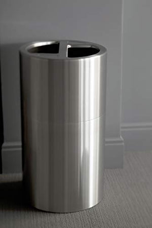 Safco Products 9931SS Dual Bin Waste Recycling Trash Can, Silver