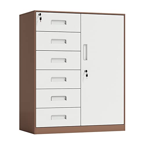 LINKIO Home Office Steel Filing Cabinet with Lock, 6-Drawer Vertical File Cabinet