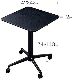 SMSOM Mobile Standing Desk, Adjustable Height Laptop Desk - Black