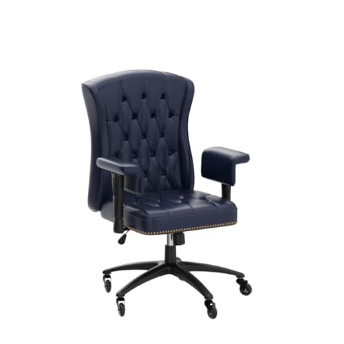 YAMASORO Ergonomic Executive Office Chair with Height-Adjustable Tufted Back, Blue
