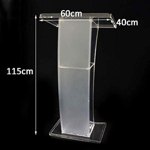 Wnicek LED Clear Acrylic Podium - Curved Stand Design, Durable Plexiglass Lectern