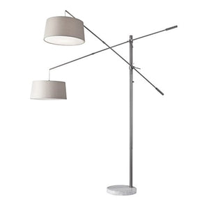 Adesso 5275-22 Manhattan Two-Arm Arc Lamp, Brushed Steel