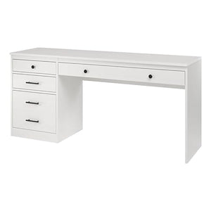 Linon Cody Wood Desk with File Cabinet in Whitewash