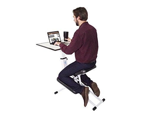 The Edge Desk Ergonomic Kneeling Chair and Desk.  Adjustable and Portable. Encourages Proper Upright Sitting, Reduces Fatigue and Pain