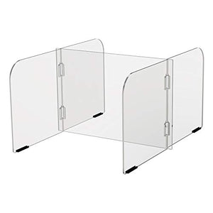 Angeles ANG4005 4-Zone Sneeze Guard for 60"x30" Tables, Student/Kids Clear Acrylic Desk Dividers, Portable Preschool/Classroom/Daycare Protective Shield