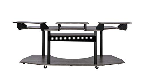 Acme Furniture Eleazar Music Recording Studio Desk, Black Oak