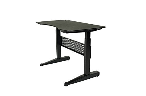 ApexDesk 47x27" Movable Sit/Standing Desk, Pneumatic Height Adjustable from 29" to 48" (47x27" Black Top, Black Frame)