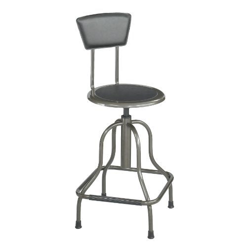 Safco Products 6664SL Diesel High Base Stool with Back, Silver