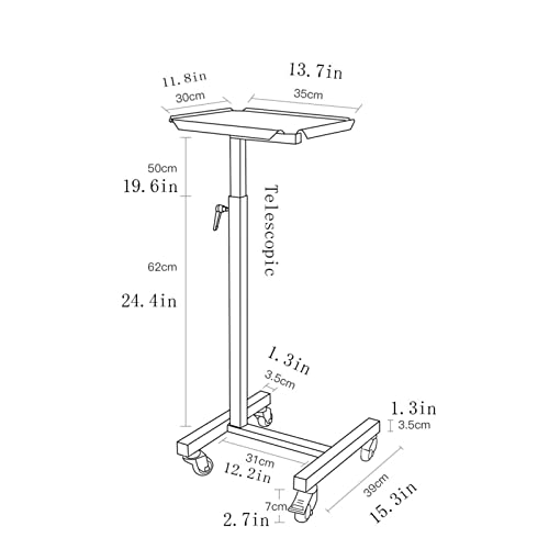 Projector Stand Floor-Standing Cart Telescopic Rack Black Shelf