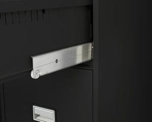 PHOENIX SAFE INTERNATIONAL LLC Vertical 31" 2-Drawer Letter Fireproof File Cabinet, Key Lock, Water Seal, Black LTR2W31B