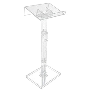 None Glass Lectern Podium Stand - Office Conference, Hotel Welcome, Speech Master's Ceremonial Table - Church, Wedding - Clear