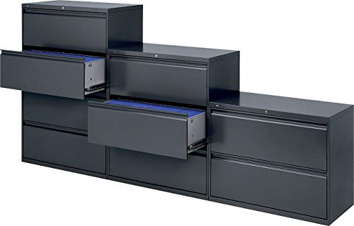 HON 800 Series Four-Drawer Lateral File Cabinet, Charcoal