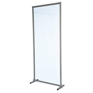 Acrylic Sneeze Guard - Transparent Room Divider - Commercial Grade Standing Floor Partition - Protective Shield For Office, Classroom, Retail, Restaurant, Nail Salon, & More - 30 x 66"