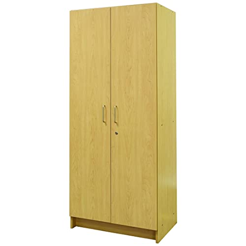 Tot Mate 30'' Wide 4 Compartment Teacher Storage Double-Door Tall Cabinet (Maple)