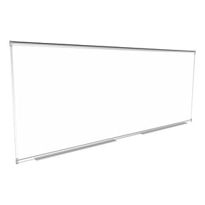 Learniture Porcelain Steel Magnetic Dry Erase Board/Whiteboard w/Aluminum Frame & Map Rail (10' W x4' L)
