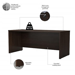 Bush Business Furniture Studio C Office Desk with Mobile File Cabinet, 72W x 30D, Black Walnut