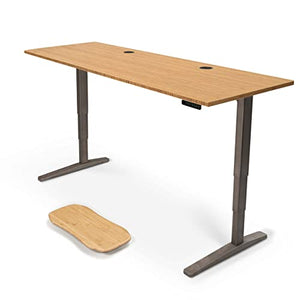 UPLIFTDESK Bamboo Standing Desk (80 x 30 inch) 2-Leg V2 Adjustable Stand Up C-Frame (Indus.)