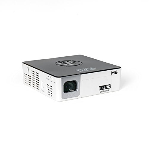 AAXA M6 Full HD Micro LED Projector with Built-In Battery Native 1920x1080p Fhd Resolution 1200 Lumens 30 000 Hour Leds Onboard Media Player Business/Home Theater Use Projector (Renewed)