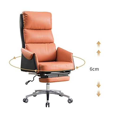 CBLdF High Back Boss Chair, PU Leather Executive Ergonomic Office Chair (Orange/Brown)