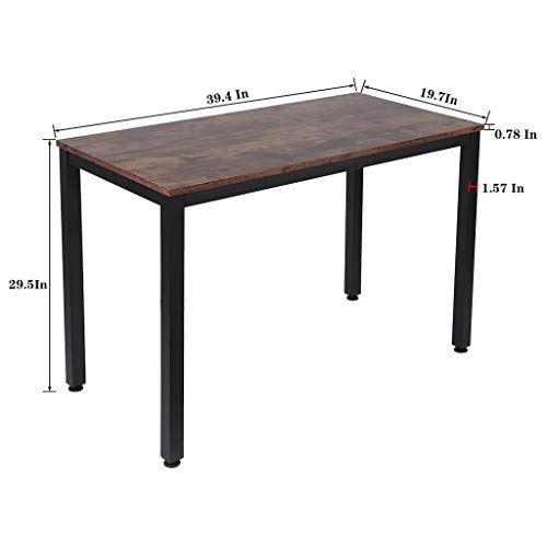 Gosuguu Home Office Computer Desk, Industrial Gaming Desk 40”, Laptop Desk with Thicker Tabletop, Sturdy Metal Frame,Industrial Style Writing Study Table