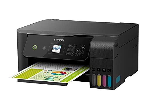 Epson EcoTank ET Series All-in-One Supertank Inkjet Printer for Cartridge-Free Home Printing, Wireless, Copier, Printer, Scanner, 5760 x 1400 dpi Print, 1.44" Screen, High-Speed USB (Black)