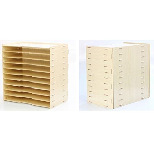 Wooden Multi-Layer File Holder Office Paper Information Frame Printer Storage Folder Data Frame Rack