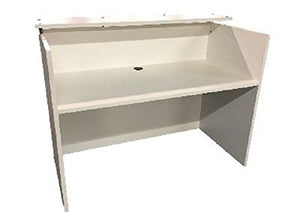 DFS Reception Desk Shell which fits a 15" Monitor - 48" W by 24" D by 44" H White and Slate Front
