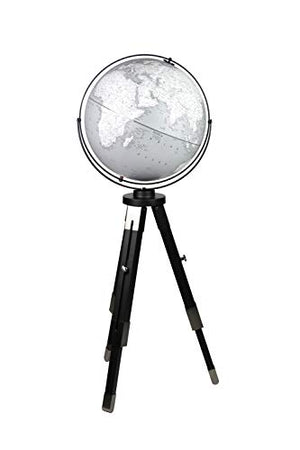 Replogle Willston - Gray Globe with Black Metal Tripod Stand, Adjustable Height, Floor Globe, Detailed, Up-to-Date Cartography(16"/40cm Diameter)