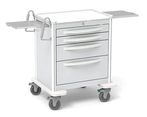 Generic Aluminum 4 Drawer Short Anesthesia Cart with Key Lock, 29″w x 24.5″d x 36″h (Forest Green)