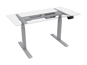 Monoprice Height Adjustable Sit-Stand Riser Table Desk Frame - Grey with Electric Dual Motor, Compatible with Desktops from 43 Inches Up to 87 Inches Wide - Workstream Collection