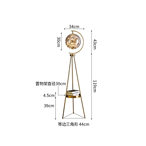 LED Glass Floor Lamp Personality Round Ball Tripod Storage Standing
