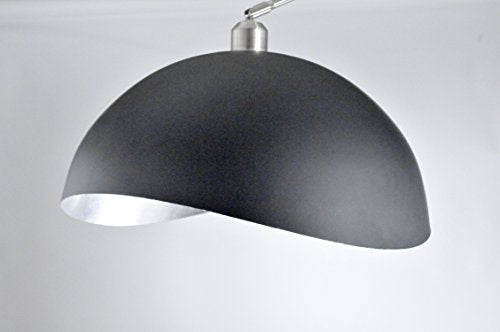 NOVA of California Luna Bella Arc Floor Lamp - 92", Antique Nickel, Matte Black/Silver Leaf Shade, Marble Base, Dimmer Switch