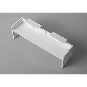 KANSOLE Flex 130" Straight Reception Desk with Lighting Panels, Composition 1