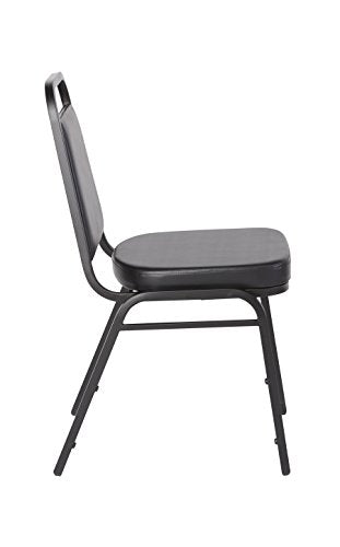 Iceberg 66361 Banquet Chair, 4-Pack, Trapezoid, 2.5" Cushion, Black Vinyl/Silver Frame (Made in USA)