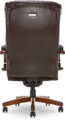 La-Z-Boy Fairmont Big and Tall Executive Office Chair with Memory Foam Cushions, High-Back, Bonded Leather - Biscuit Brown