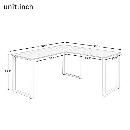 joupugi Computer Corner Desk, L-Shaped Desk Writing Gaming Gamer Command Center Workstation Desk for Home Office