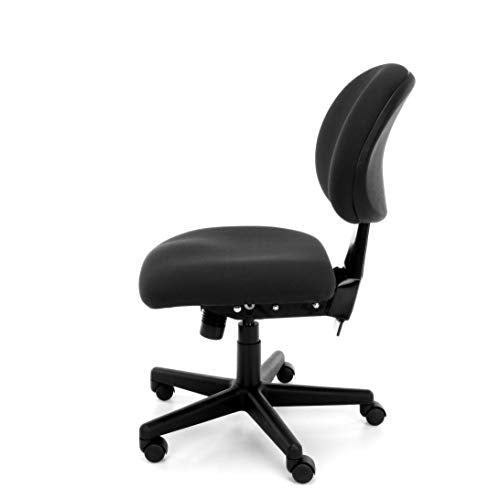 OFM 24-Hour Upholstered Multi-Adjustable Armless Task Chair, Black