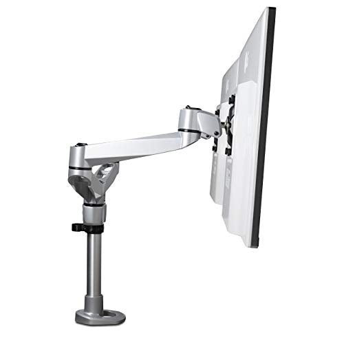 StarTech.com Desk Mount Dual Monitor Arm - Premium Articulating Monitor Arm - up to 27 VESA Mount Displays - Height Adjustable Monitor Mount - Rotate/Tilt/Swivel - Clamp/Grommet - Silver (ARMDUALPS)