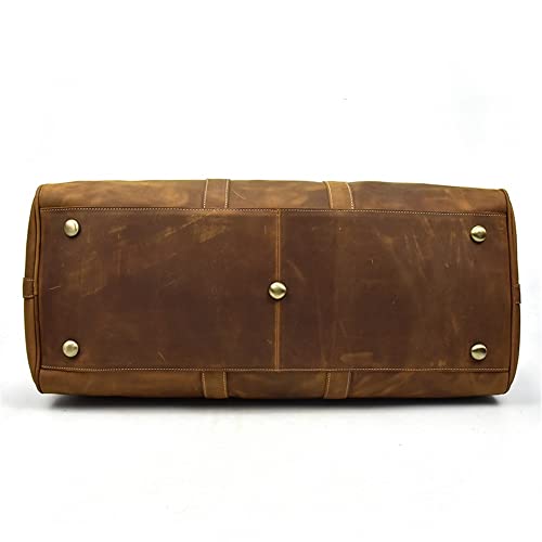 GYZCZX European and American Fashion Large Bags Large Capacity Men's Handbags Travel Bags Retro Luggage Satchels (Color : A, Size : 60 * 30 * 33cm)